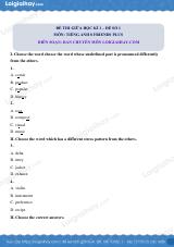 Đề thi giữa kì 1 Tiếng Anh 8 Friends Plus - Đề số 1